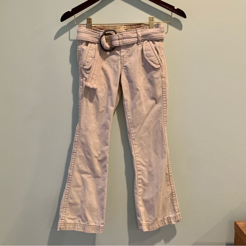 Girl’s Old Navy 2007 Stone Khaki Bootcut Pants Belt 7